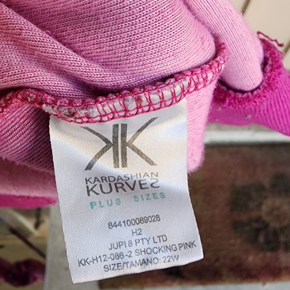 22W women KARDASHIAN Kurves pink hoodie sweatshirt sequins - Picture 14 of 15